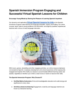 spanish immersion program engaging and successful