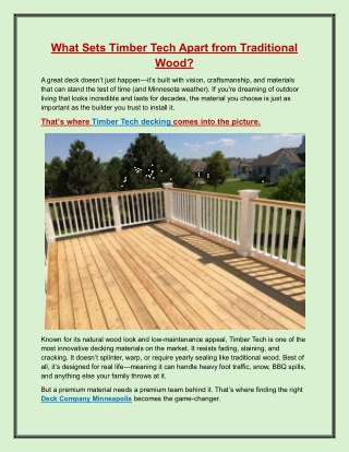 what sets timber tech apart from traditional wood