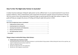 How To Hire The Right Zoho Partner in 2025