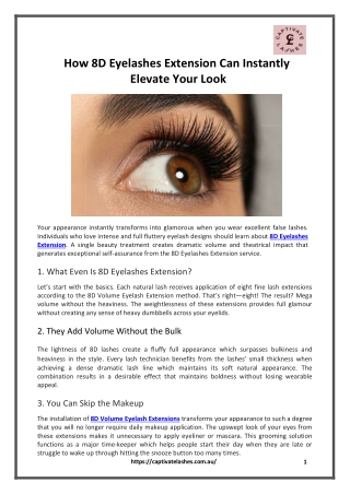 how 8d eyelashes extension can instantly elevate