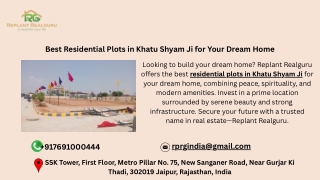 Best Residential Plots in Khatu Shyam Ji for Your Dream Home