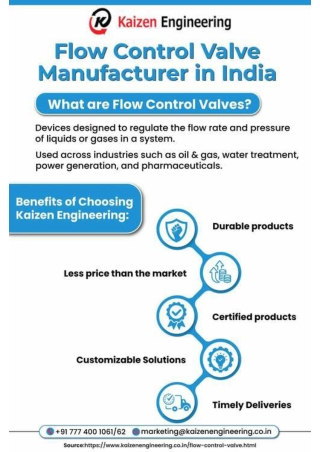 Flow control Valve Manufacturer in India- Kaizen Engineering