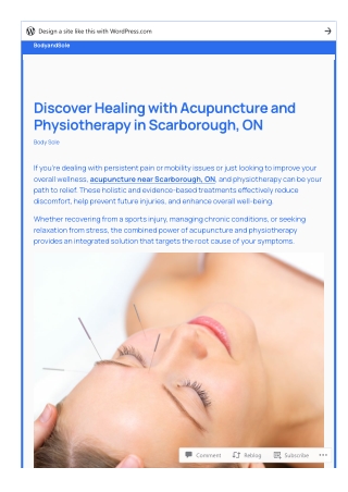 Discover Healing with Acupuncture and Physiotherapy in Scarborough, ON