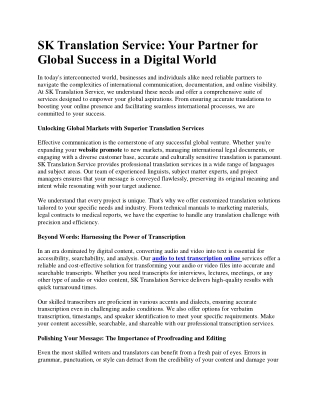 Partner for Global Success in a Digital World