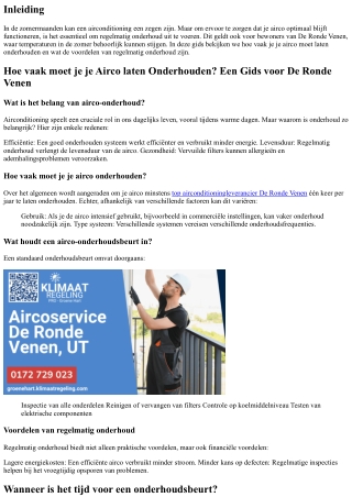 Hoe vaak moet je je Airco laten Onderhouden? Een Gids voor De Ronde Venen.