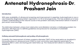 antenatal hydronephrosis dr prashant jain