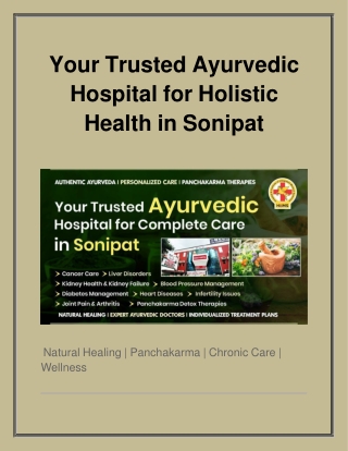 Your Trusted Ayurvedic Hospital for Holistic Health in Sonipat