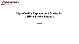 Starter Suzuki Marine DF25E DF25T 4 Stroke 25HP