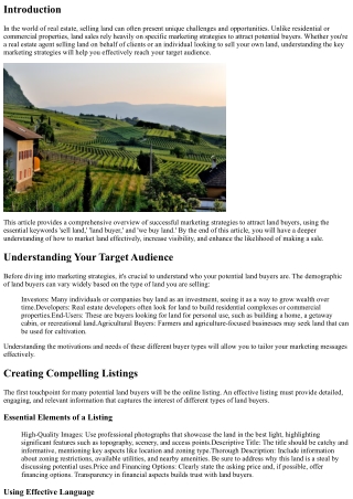 Attracting Land Buyers: Marketing Strategies That Work
