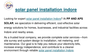 solar panel installation indore