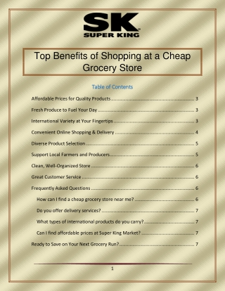 Top Benefits of Shopping at a Cheap Grocery Store
