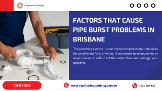 factors that cause pipe burst problems in brisbane