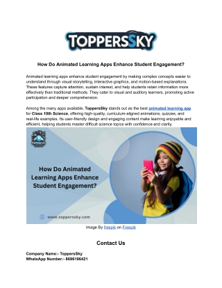 how do animated learning apps enhance student