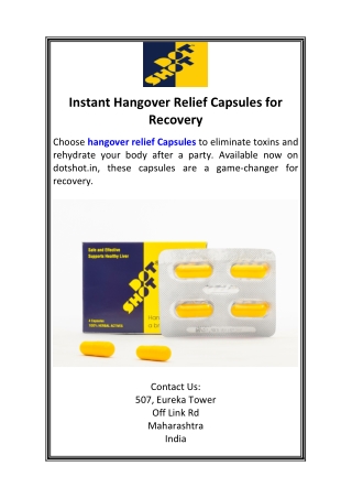 Instant Hangover Relief Capsules for Recovery