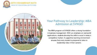Your Pathway to Leadership MBA Admission at SVNGEI