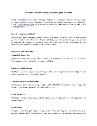 Viral Rabbi USA The Best Place to Get Instagram Auto Likes