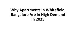 Why Apartments in Whitefield Bangalore Are in High Demand in 2025