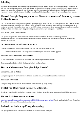 Hoeveel Energie Bespaar je met een Goede Aircosysteem? Een Analyse voor De Ronde