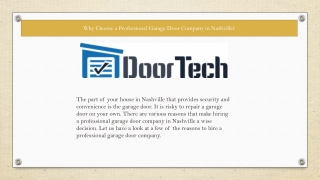 Nashville Homeowners: Here’s Why You Should Always Choose a Garage Door Expert