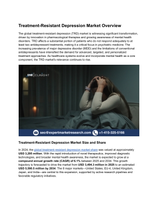Treatment-Resistant Depression Market Size, Key Companies & Forecast | 2034
