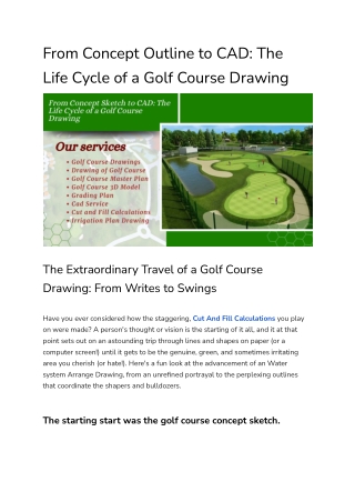 From Concept Sketch to CAD_ The Life Cycle of a Golf Course Drawing