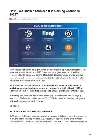 How RWA-backed Stablecoin is Gaining Ground in 2025