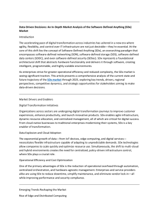 data driven decisions an in depth market analysis