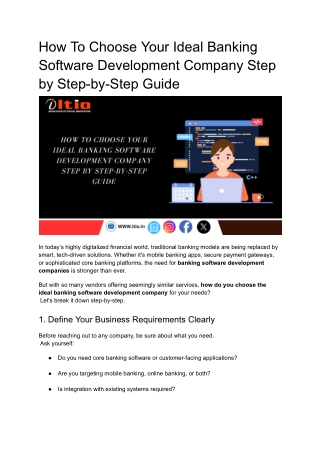 How To Choose Your Ideal Banking Software Development Company Step by Step-by-Step Guide