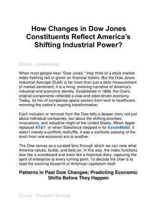 How Changes in Dow Jones Constituents Reflect America’s Shifting Industrial Power