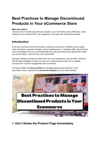 Best Practices to Manage Discontinued Products in Your eCommerce Store