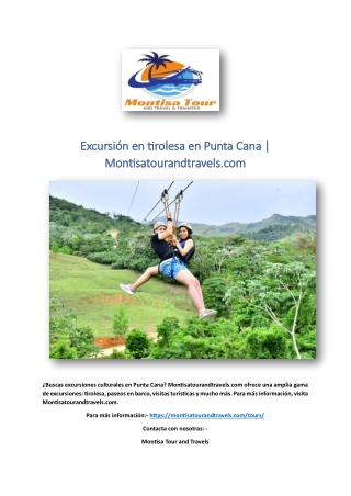 Excursión en tirolesa en Punta Cana | Montisatourandtravels.com