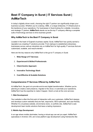 Best IT Company in Surat _ IT Services Surat _ AdMarTech