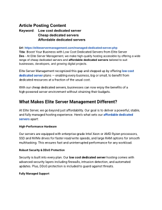 _Boost Your Business with Low Cost Dedicated Servers from Elite Server