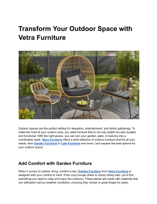Small Space? Garden Table and Chairs Still Work