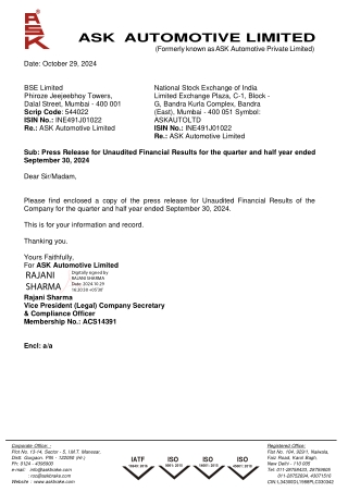 ASK Press Release OCT 2024