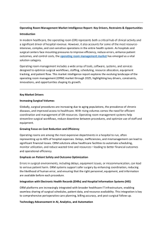 operating room management market intelligence
