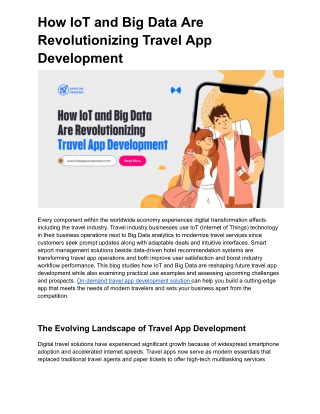 How IoT and Big Data Are Revolutionizing Travel App Development