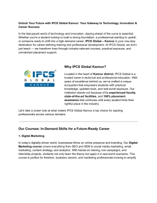 unlock your future with ipcs global kannur your