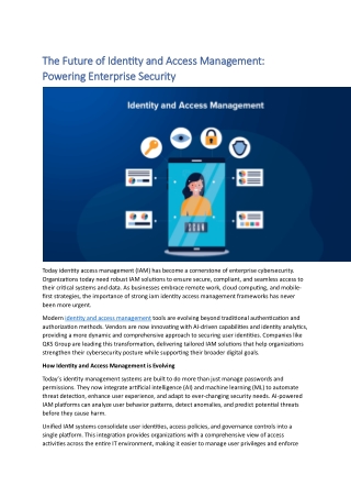 The Rise of Intelligent Identity and Access Management Sol