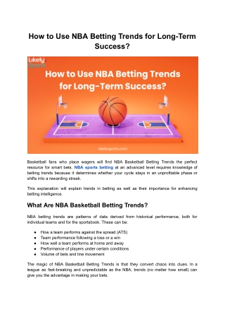 How to Use NBA Betting Trends for Long-Term Success?