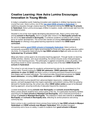 Creative Learning: How Astra Lumina Encourages Innovation in Young Minds