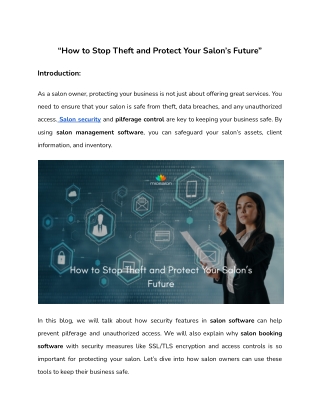 How to Stop Theft and Protect Your Salon’s Future