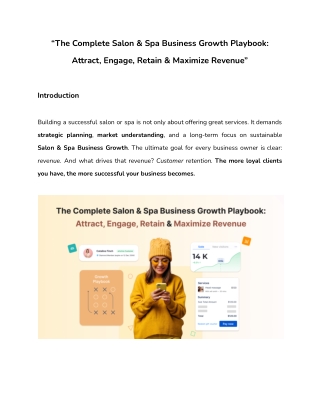 The Complete Salon & Spa Business Growth Playbook_ Attract, Engage, Retain & Maximize Revenue