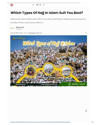 Which Types of Hajj in Islam Suit You Best?