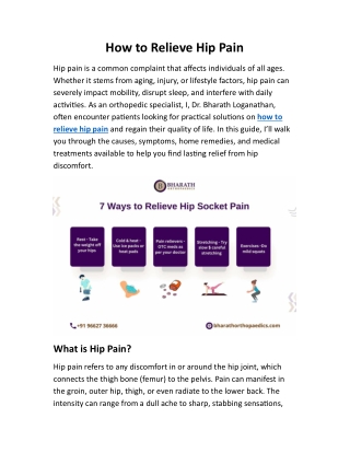 How to Relieve Hip Pain