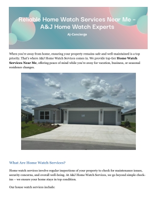 House Watch Services