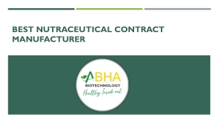 Best Nutraceutical Contract manufacturer