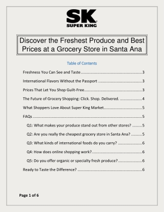 Discover the Freshest Produce and Best Prices at a Grocery Store in Santa Ana