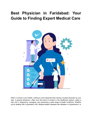 Best Physician in Faridabad: Your Guide to Finding Expert Medical Care