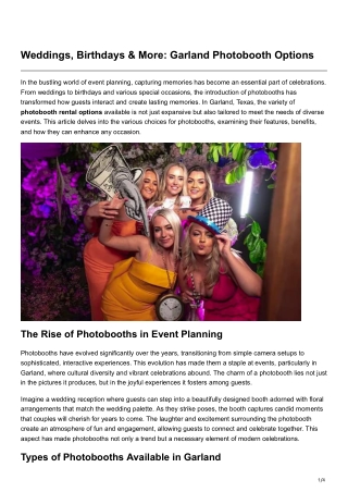 Weddings Birthdays More Garland Photobooth Options